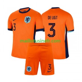 Maillot de Foot Pays-Bas Matthijs de Ligt 3 Domicile UEFA EURO 2024 - Enfant